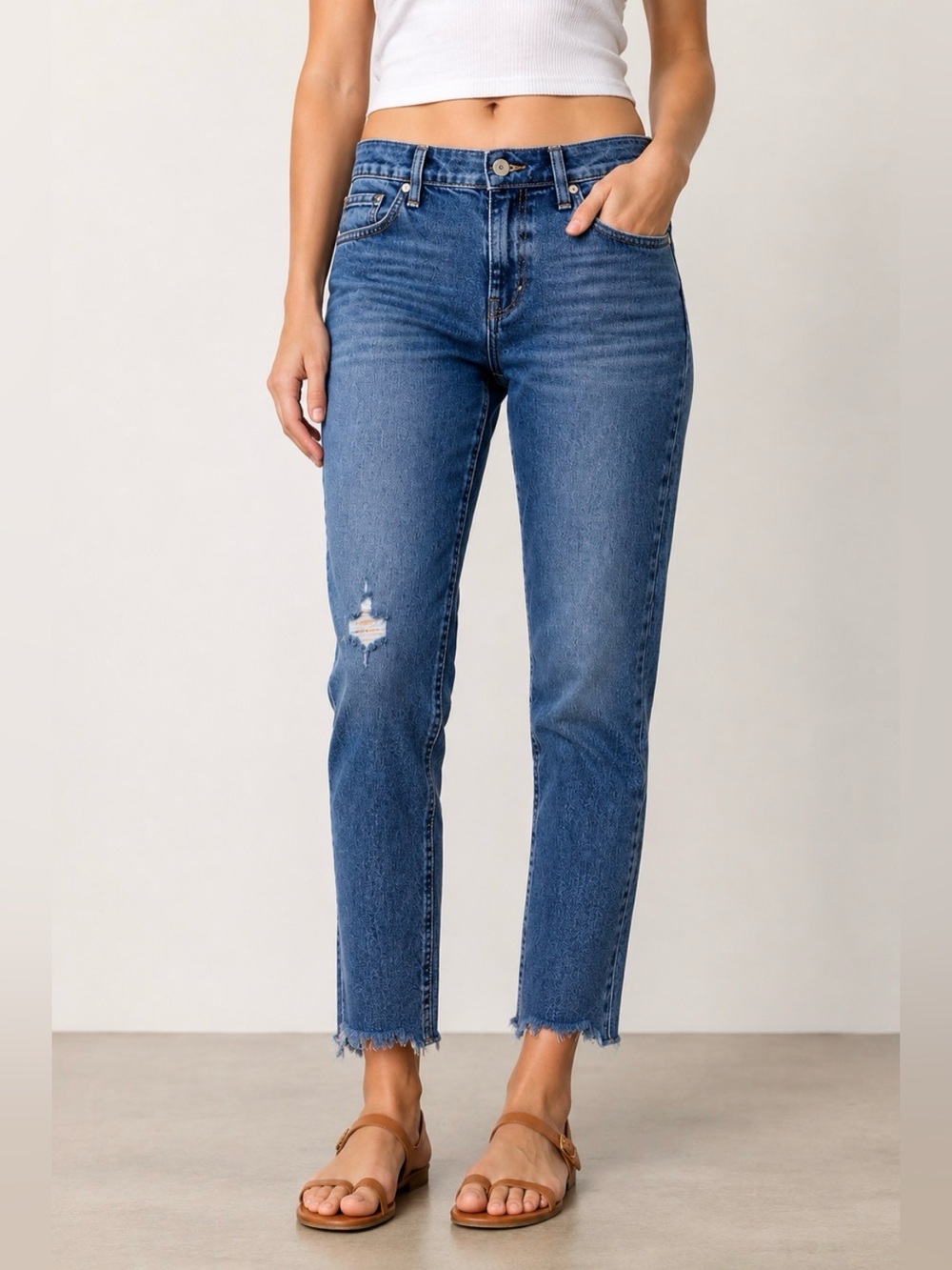 Pilcro & the Letterpress Slim Boyfriend Jeans Womens Size 29 Distressed Denim